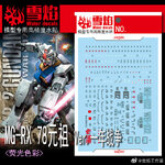 216 Water Decal MG1/00 Rx-78-2 Gundam Ver. One Year War ยี่ห่อ X-Y model