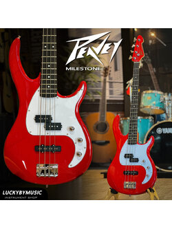 Peavey เบสไฟฟ้า Milestone 4 สาย สีแดง จำนวน 20 เฟรต Bass Guitar ฟรี สายแจ็ค / ปิ๊ก 3 อัน