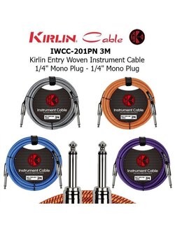 Kirlin IWCC-201PN สายแจ็ค 3 เมตร คละสี แบบสายถัก สายสัญญาณ สายแจ็คกีต้าร์ สายแจ๊ค