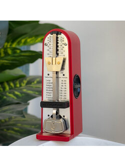 เมโทรนอม Metronome 208 BPM สีแดง ปรับได้สูงสุด 208 จังหวะ ไม่ต้องใช้ถ่าน ขนาดกะทัดรัด พกพาสะดวก ใช้งานง่าย