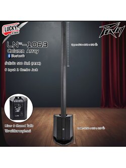ลำโพงคอลัมน์ peavey LN-1063 Column Array กำลังขับ 500 วัตต์ 6 อินพุต 2 combo jack สามารถเชื่อมต่อบลูทูธได้