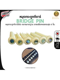 [พร้อมจัดส่ง!!] หมุดกีต้าร์โปร่ง แบบกระดูก มีลายเปลือกหอย Bridge Pin หมุดกีต้าร์ หมุดกระดูก สีขาว ครบชุด 6 ชิ้น