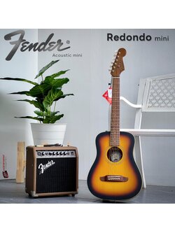 กีตาร์โปร่ง Fender Redondo Mini หย่อง Nu-Bone™ เคลือบด้าน with Bag - ของแท้100%