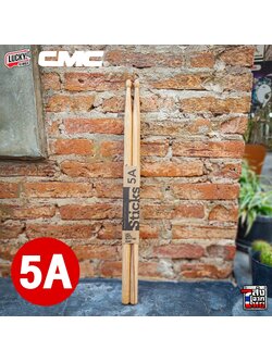 ไม้กลอง ไม้ตีกลอง CMC ขนาด 5A สีไม้ [รับประกันของแท้] วัสดุไม้คุณภาพดี จับถนัดมือ - มีปลายทาง