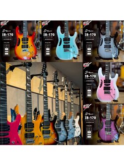 (11 สี) กีต้าร์ไฟฟ้า Siam Music IB-170 ทรง Ibanez ปิ๊กอัพ HSH พร้อม กระเป๋า ปิ๊ก ประแจ
