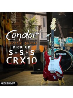 กีต้าร์ไฟฟ้า Condor CRX10 สีแดง ปิ๊กอัพ SSS แบรนด์ Brazil 🔝 ฟรี กระเป๋า ปิ๊ก2 ใบคอร์ด สายแจ็ค ประแจ