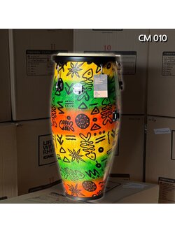 ทอมบ้า "CMC" กลองทอมบ้า คองก้า พร้อมขาตั้งกลอง สามารถปรับระดับขาตั้งได้ หนังกลองทำจากหนังแท้ สี ลายก้างปลา