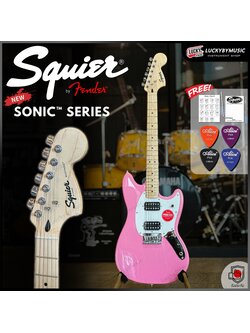 SQUIER กีตาร์ไฟฟ้า SONIC MUSTANG HH สี Flash Pink ทรง Mustang พร้อม ปิ๊ก Alice 4 ชิ้น- ของแท้ 100% ประกันศูนย์ไทย