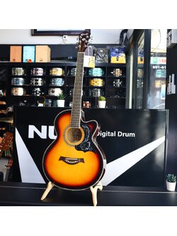 กีต้าร์โปร่งไฟฟ้า Kazuki รุ่น kz39c สีซันเบิร์ส ขนาด 39 นิ้ว พกพาง่าย สามารถขันคอได้ ฟรี กระเป๋า + ปิ๊ก