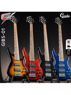 Gusta เบส รุ่น GIB5-01 II เบสไฟฟ้า จำนวน 5 สาย 4 สี เซตสุดคุ้มพร้อมกระเป๋า