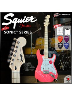 SQUIER กีตาร์ไฟฟ้า SONIC STRATOCASTER HSS สี Tahitian Coral พร้อมปิ๊ก Alice 4 ชิ้น - ของแท้ 100%