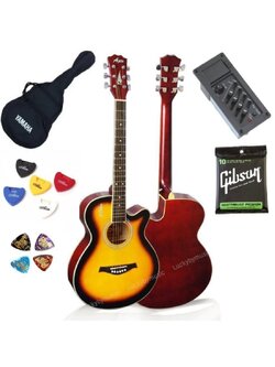 กีต้าร์โปร่งไฟฟ้า Ajite L400 สีซันเบิส ขนาด 40 นิ้ว