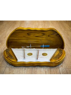 ขิมผีเสื้อไม้ขนุน (โชว์ลายไม้) ขิม ทำจากไม้ขนุน 100% สีทอง + อุปกรณครบเซ็ต พร้อมไม้ตี