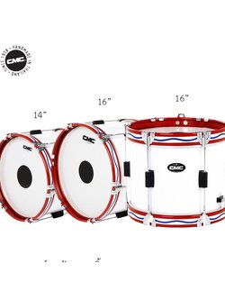 กลองพาเหรดเดินแถว CMC ขนาด 10 นิ้ว (4หลัก) 14 นิ้ว (6 หลัก) กลองเดินแถว ขอบทำจากเหล็ก พร้อมสายสะพาย CMC Marching Drum