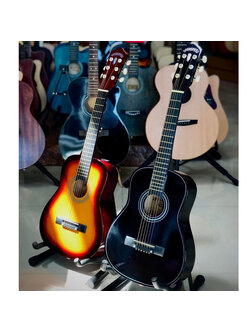 กีต้าร์โปร่ง Overspeed รุ่น OS-30 ขนาด 30 นิ้ว พกพาง่าย มีสีดำ สีไม้ ฟรี ปิ๊ก 2 อัน / ใบคอร์ด * คอเล็กจับง่าย มีปลายทาง