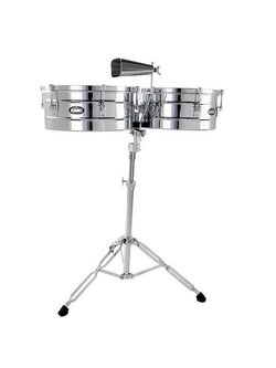 กลองทิมบาเล่ย์ CMC Timbales with Stand and Cowbell – Chromed 13"-14"