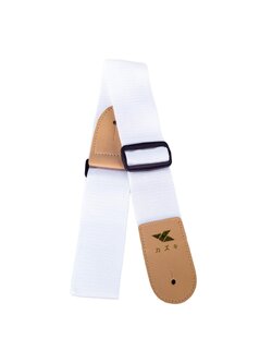 Kazuki สายสะพายกีตาร์โปร่ง Guitar strap กีตาร์ไฟฟ้า เบส เนื้อผ้าดี สายสะพาย สายกีตาร์ สีขาว ปรับระดับได้