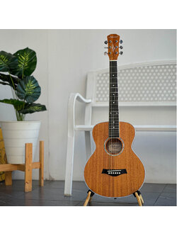 กีต้าร์โปร่ง 34 นิ้ว Mclorence รุ่น MC-34 สีไม้เข้ม กีตาร์โปร่ง เสียงใสกังวาล ฟรี กระเป๋า Nami เทา / ปิ๊ก4อัน / ประแจ