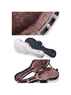 Fiber Hard case เคสกีต้าร์โปร่ง สีครีม กันกระแทกกีต้าร์ได้ดีเยี่ยม มีจุดล็อค 4 จุด พร้อมรหัสล็อคกันขโมย ด้านในบุกำมะหยี่