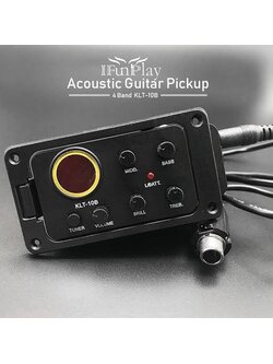 ปิ๊กอัพ EQ สำหรับกีตาร์โปร่ง รุ่น KLT-10B ใช้งานได้ดี เสียงดี ปรับได้ถึง 4 eq นิยมใช้ติดตั้งกีตาร์โปร่งได้ทุกรุ่น