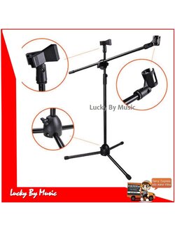ขาตั้งไมค์ อย่างดี 2 หัวพร้อมคอจับไมค์ 2 ตัว