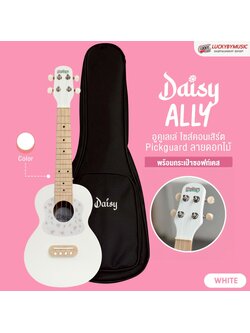 Daisy Ally อูคูเลเล่ไซส์คอนเสิร์ต Top Solid พร้อมกระเป๋า