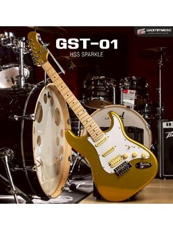 กีตาร์ไฟฟ้า Gusta รุ่น GST-01 HSS Sparkle ทรง Strat (เลือกเซต)