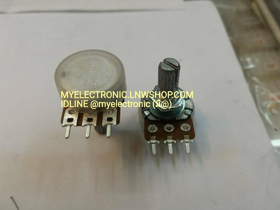 โวลุ่มA500K โวลุ่ม500KA ยี่ห้อ ALPHA ไตหวันแท้ ,โวลุ่มA500K VOLUME500K OHM,โวลุ่ม500K BVARIABLE RESISTER500K OHM ราคา ตัวละ . . . . หน่วย บาท