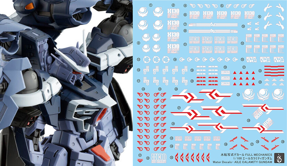 Water Decal 102 FM1/100 Aile Calamity Gundam ยี่ห่อ Ghost-Decal