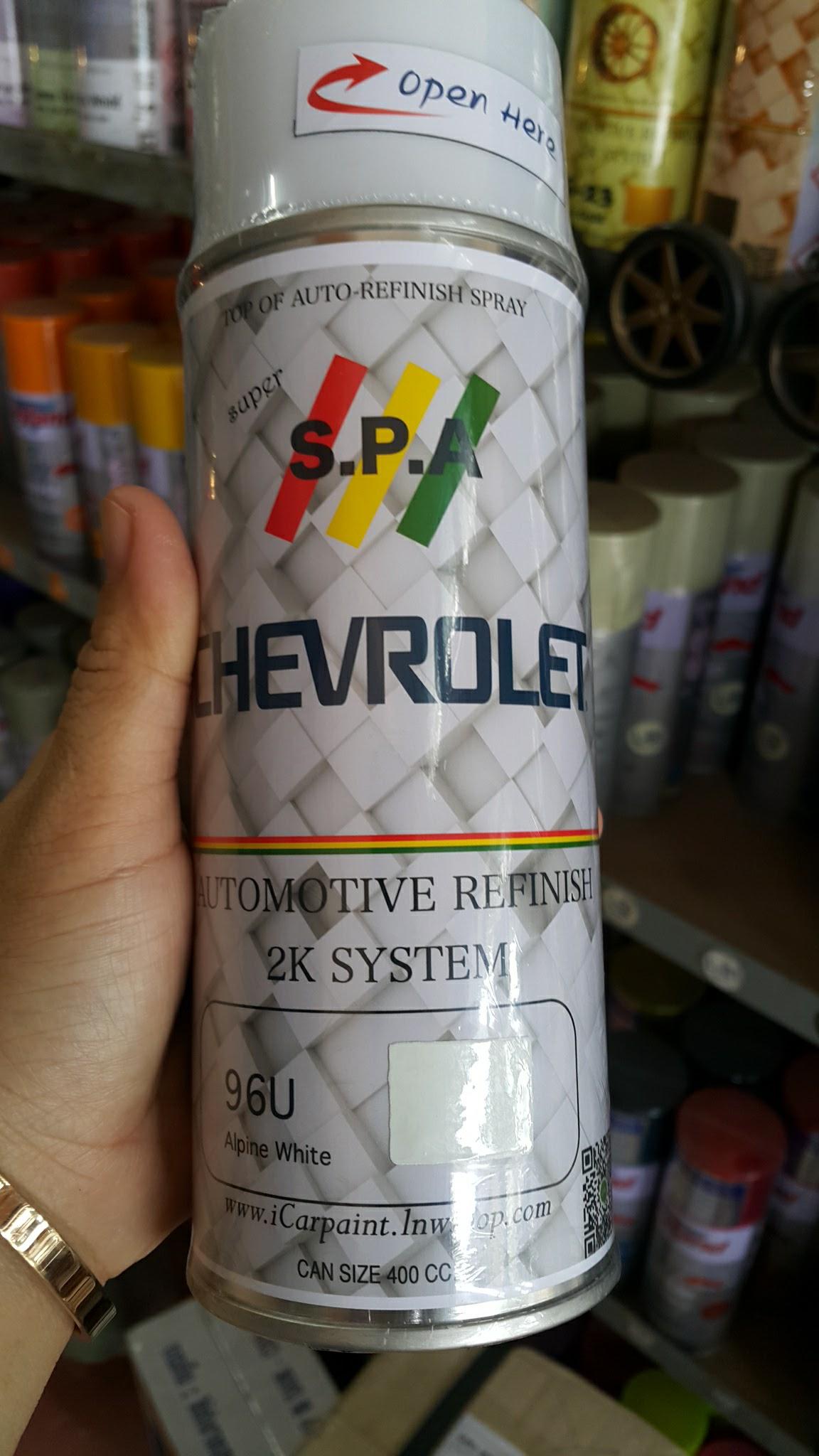 สีสเปรย์พ่นรถยนต์ S.P.A สีขาว Chevrolet 96U