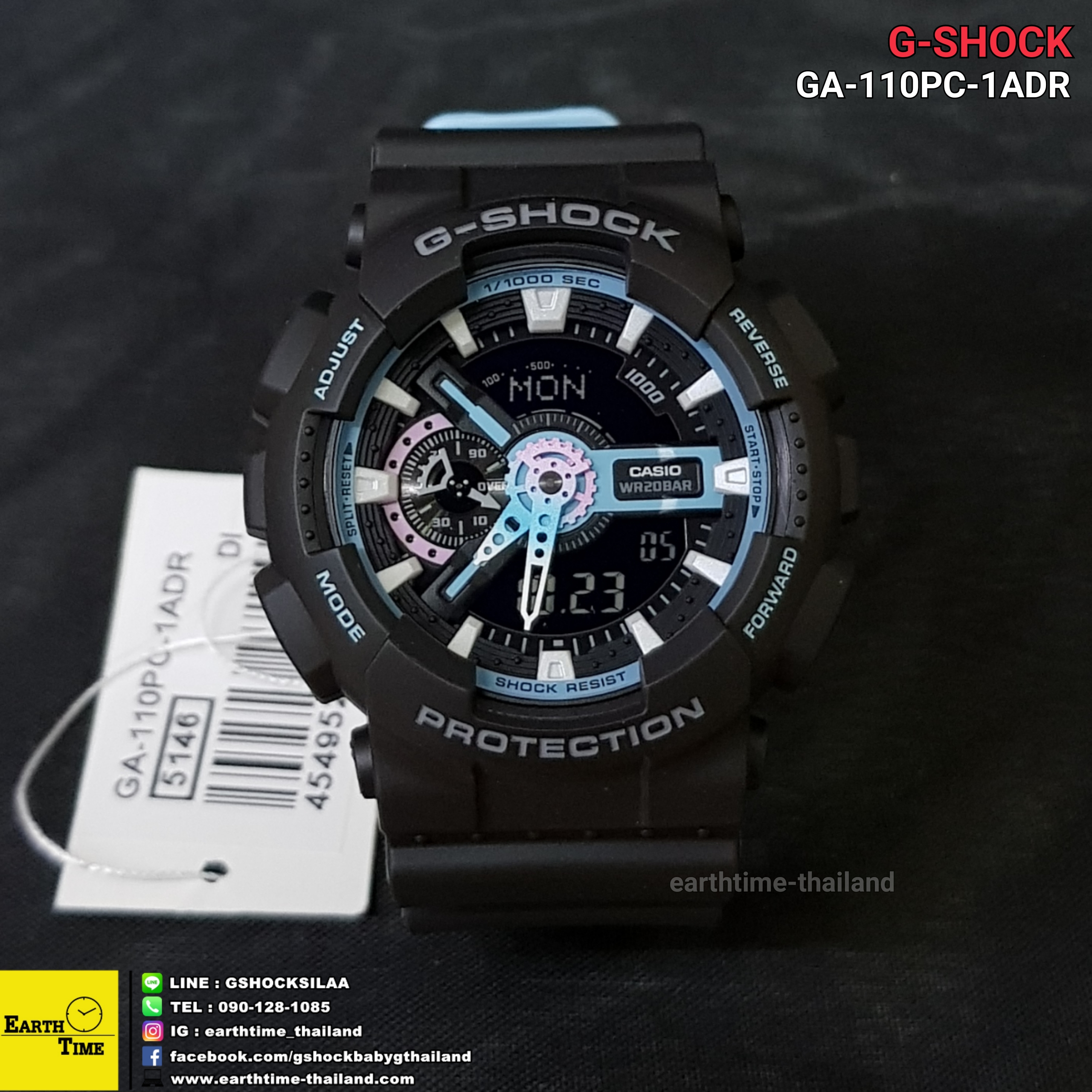 G-Shock Pearl Blue Neon Series ของใหม่แท้100% รับประกัน 1 ปี รุ่น GA-110PC-1ADR