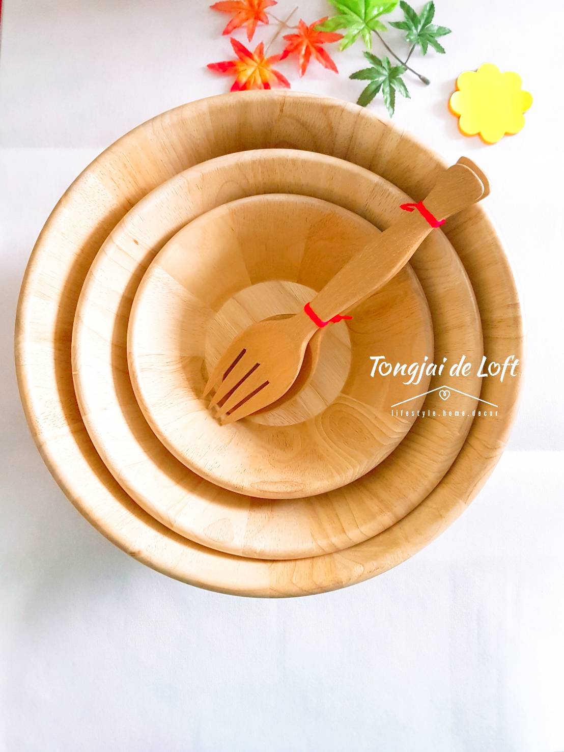 ชามสลัด ชามสลัดไม้ ชามไม้ใส่สลัด Salad Bowl ชามใส่สลัด ชาม ชามไม้ ชามคลุกสลัด