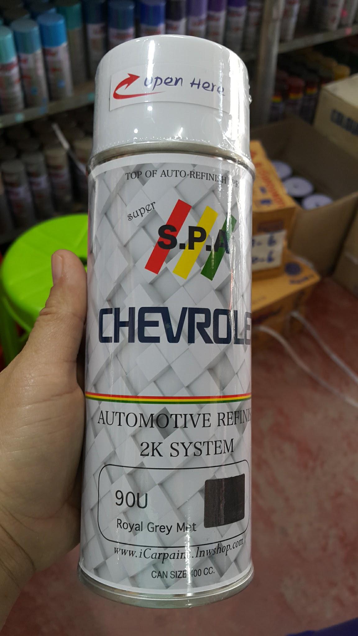 สีสเปรย์พ่นรถยนต์ Chevrolet สีเทาเข้ม 90U