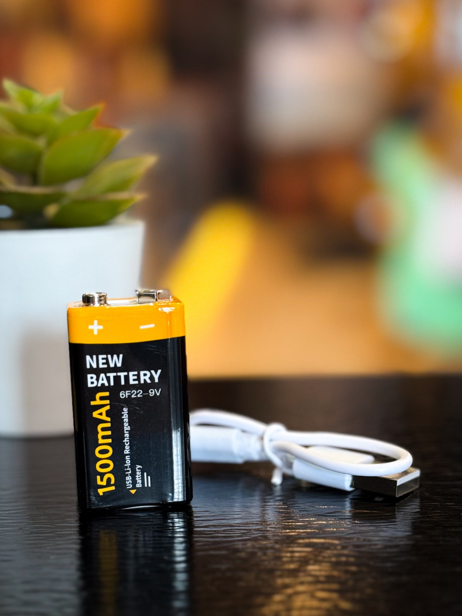 ถ่านชาร์จ 9V 1500MAh ถ่านใส่กีต้าร์ เบส ระบบชาร์จไฟ Type c ใช้ได้ยาวนาน ทนทานปลอดภัย