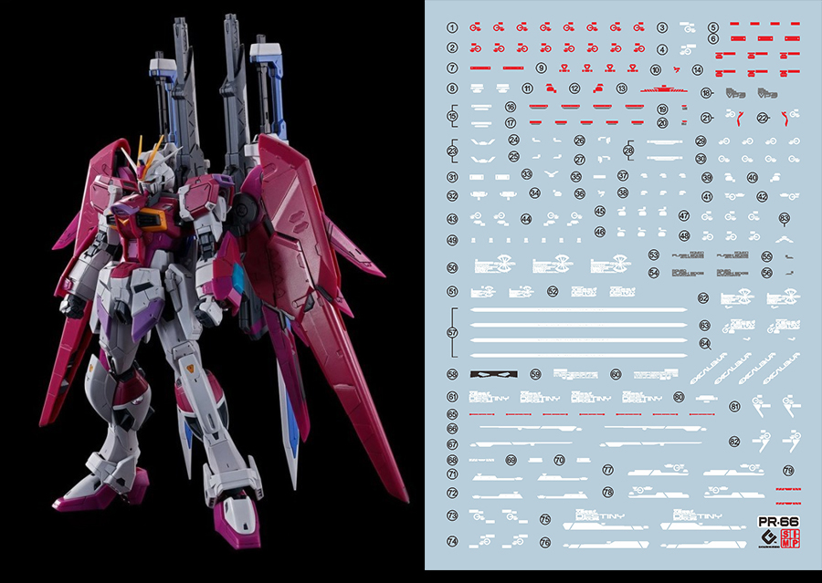 200 Water Decal RG1/144 Destiny Impulse Gundam ยี่ห่อ S.I.M.P. Model Decal