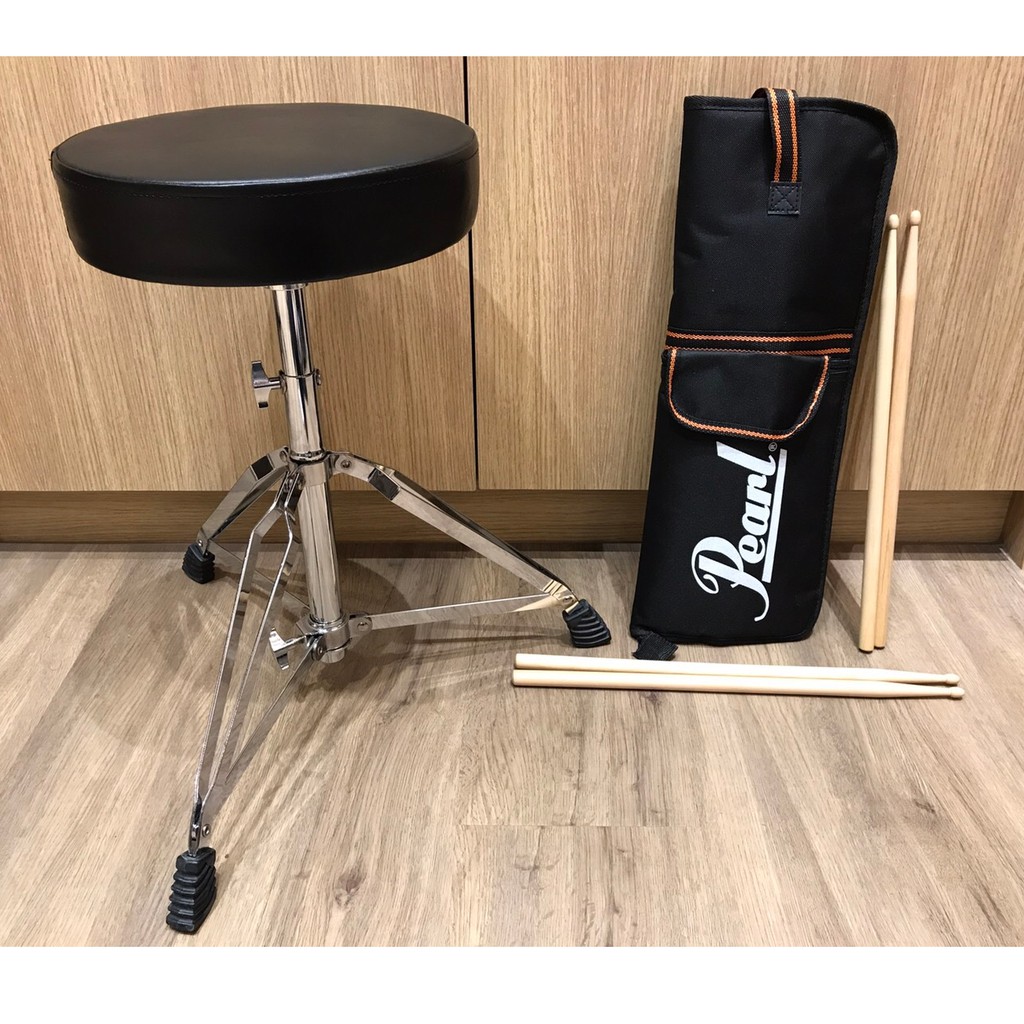 กลองชุดใหญ่ Pearl Roadshow Charcoal Metallic เก็บเงินปลายทาง พร้อมอุปกรณ์ครบชุด กระเดื่องโซ่คู่ ขาตั้งและเก้าอี้ เป็นขาคู่แข็งแรง