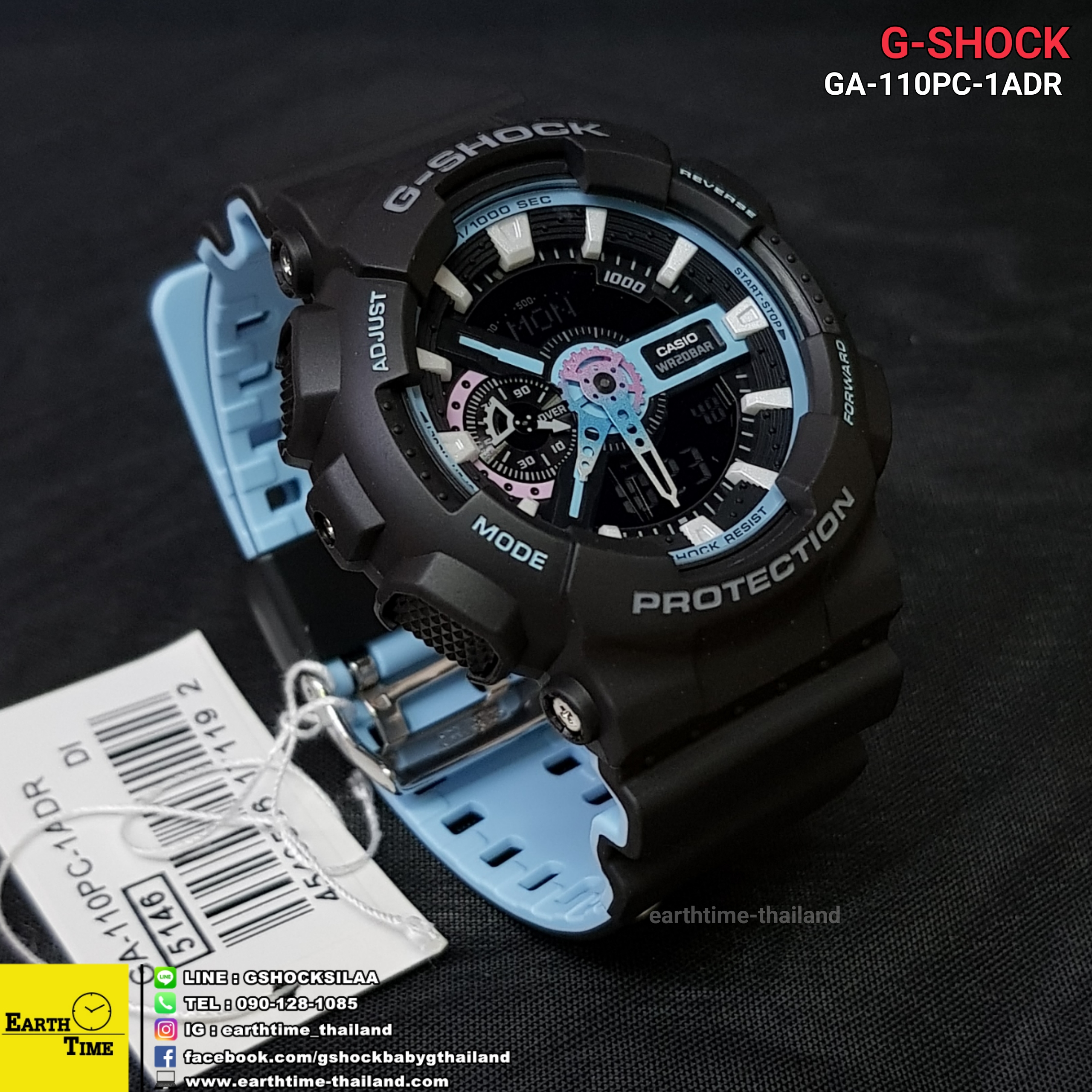 G-Shock Pearl Blue Neon Series ของใหม่แท้100% รับประกัน 1 ปี รุ่น GA-110PC-1ADR