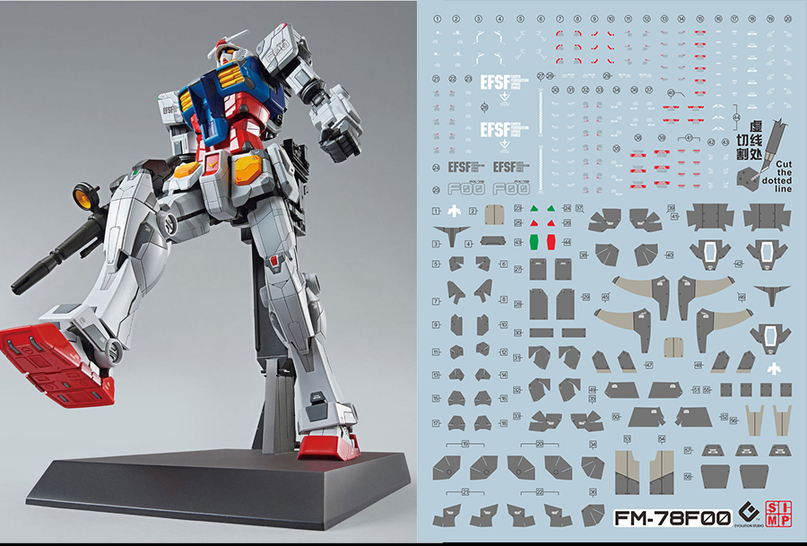 143 Water Decal 1/100 RX-78F00 Gundam ยี่ห้อ S.I.M.P. Model Decal