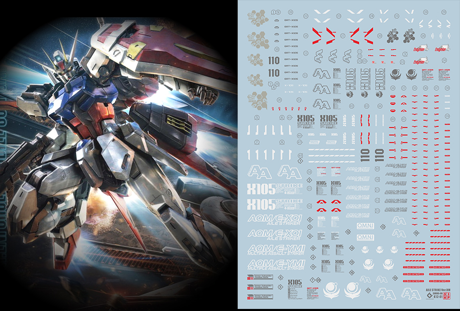 062 Water Decal MG1/100 Alie Strike Gundam ยี่ห่อ S.I.M.P. Model Decal