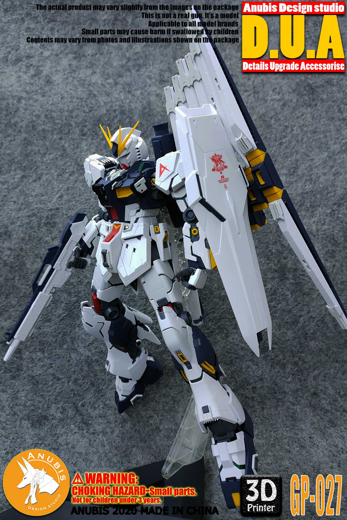 Preorder GP027 D.U.A.(Detals Upgrade Accessorise) 3D Printer Part MG1/100 Fin Funnel For Nu Gundam Ver.KA ยี่ห่อ Anubis