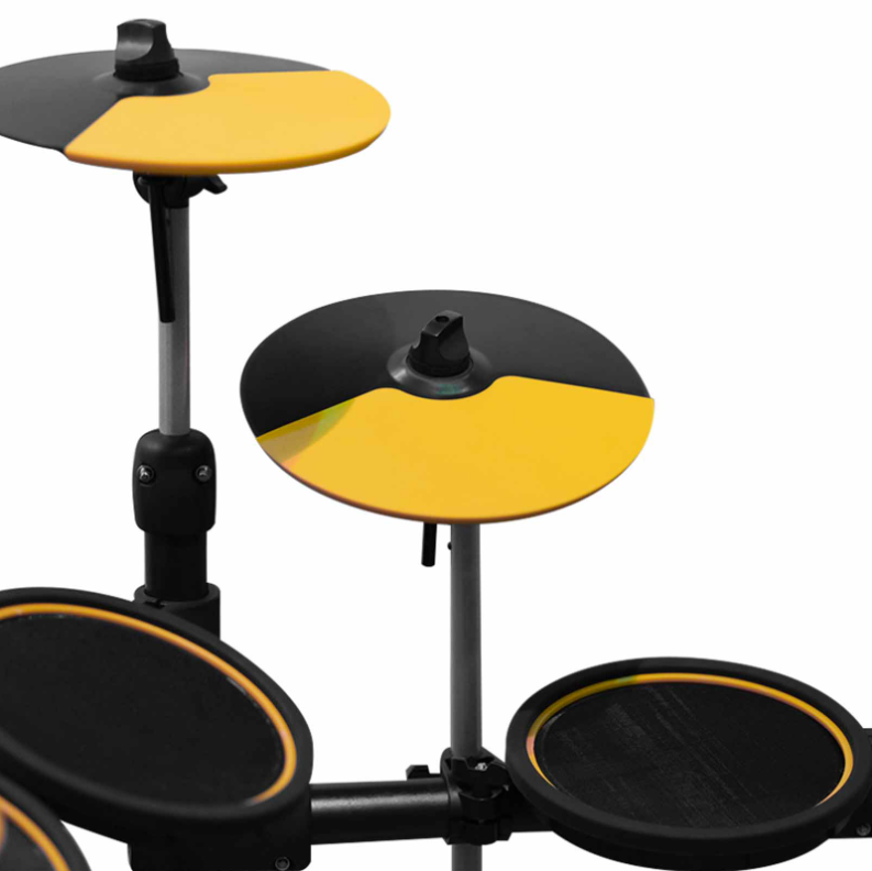 กลองไฟฟ้า Hampback MK1S PRO สีเหลืองดำ หนังมุ้ง กระเดื่องจริง พร้อม ไม้กลอง 1 คู่ สายแจ็ค