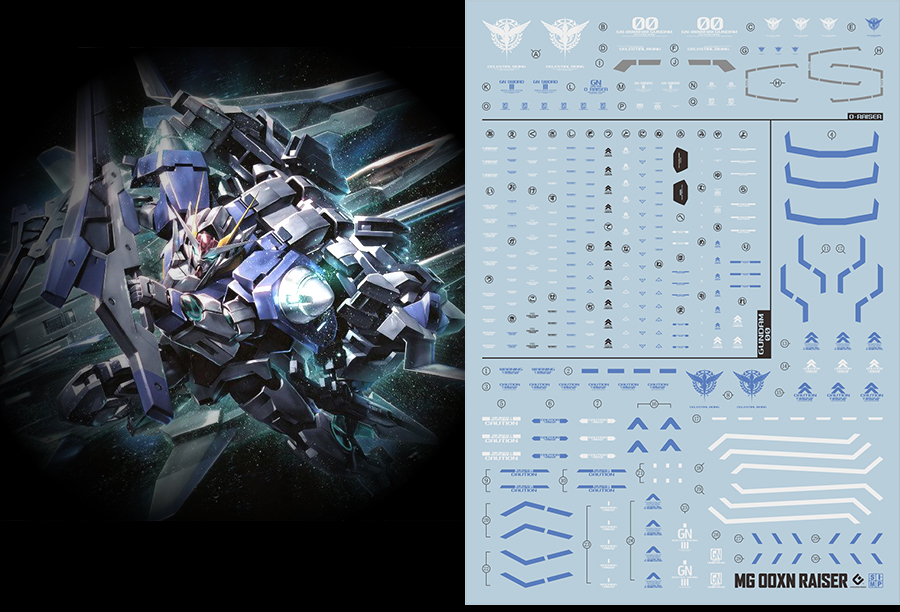 059 Water Decal MG1/100 Gundam OO XN-Raiser ยี่ห่อ S.I.M.P. Model Decal