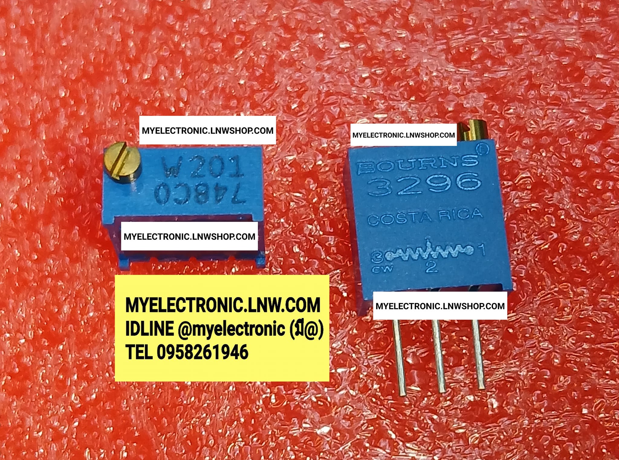 ขาย VR200ohm VR3296W W201 VR200โอห์ม VR200R VR 3296W 200ohm 200โอห์ม 200R 200E VR 200 ohm โอห์ม รุ่นW201,VR200โอห์ม VRทริมพอร์ตเกือกม้า ยี่ห้อ BOURNS ของแท้ ราคา ตัวละ . . . . . หน่วย บาท