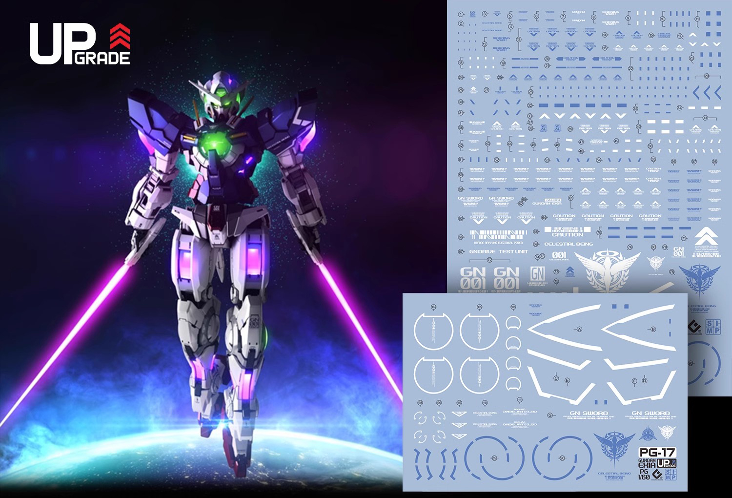035 Water Decal PG1/60 Gundam Exia ยี่ห่อ S.I.M.P. Model Decal