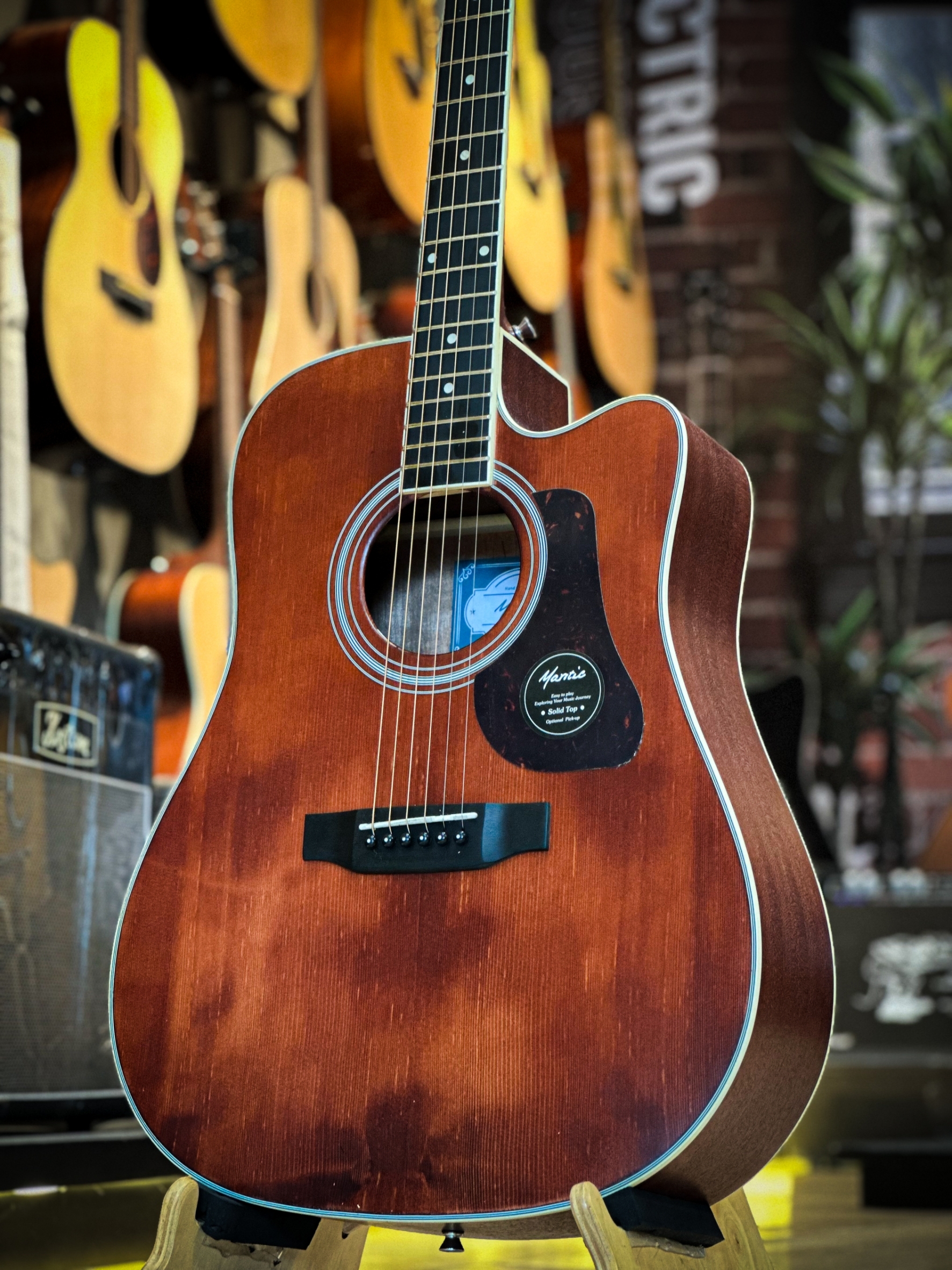 กีต้าร์โปร่ง Mantic AG-10SC ขนาด 41 นิ้ว Top Solid เสียงดี กังวาน ✅ พร้อมกระเป๋า ปิ๊ก4อัน คาโป้ ใบคอร์ด ประแจ คาโป้