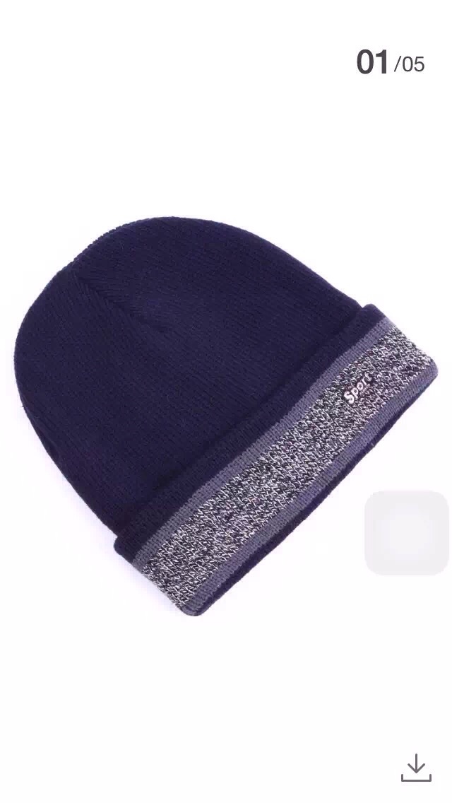 หมวกทอไหมพรม 2 ชั้นบุวูลด้านใน