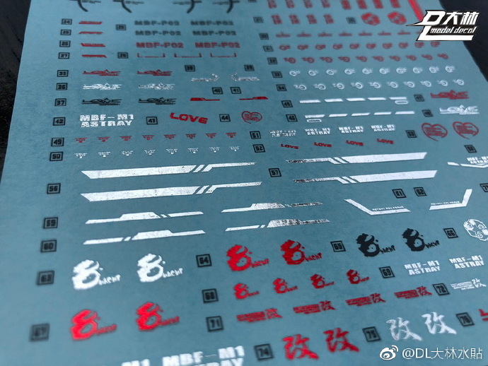 Decal S16 MG1/100 Astray Red Frame Fight Unit Ver.MB สีโลหะ ยี่ห่อ DL-model