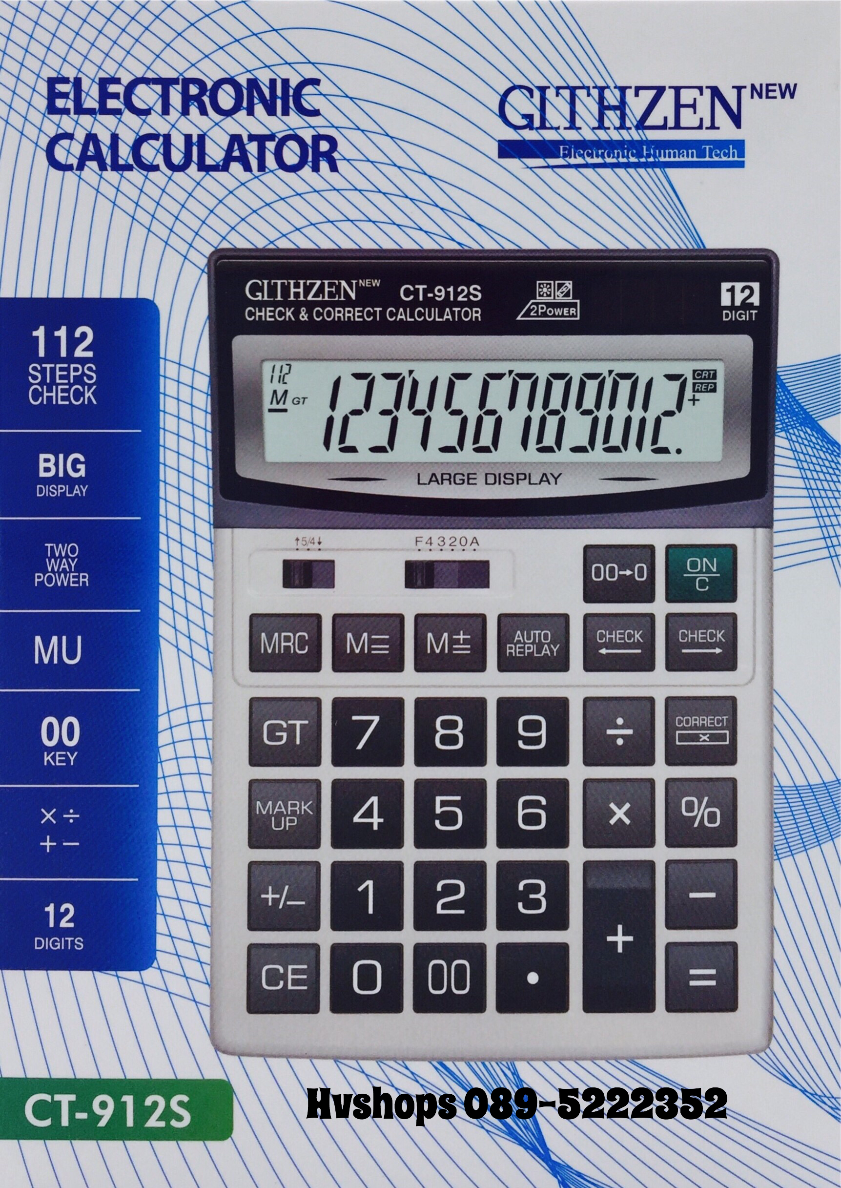 เครื่องคิดเลขจีน GLTHZEN รุ่น CT-912S