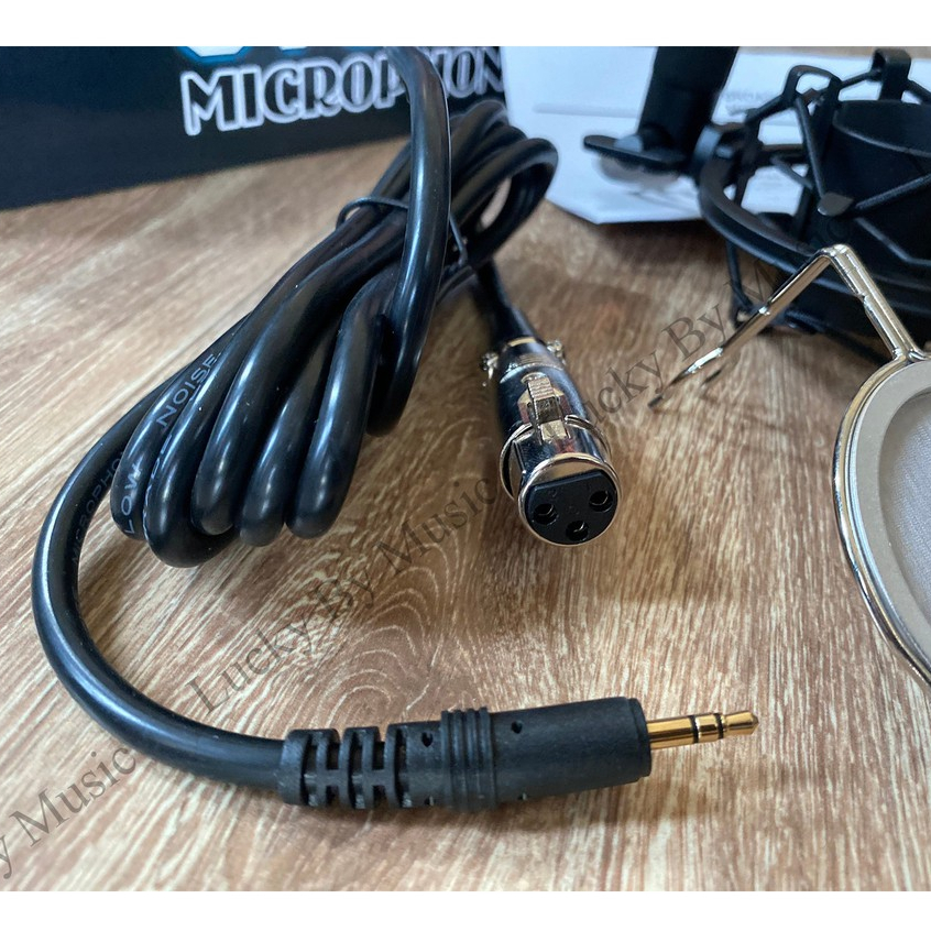 ไมค์อัดเสียง รุ่น S-3600 ไมค์คอนเดนเซอร์ พร้อมเซต ชุดจ่ายไฟ Phantom 48V. Condenser Mic Microphone