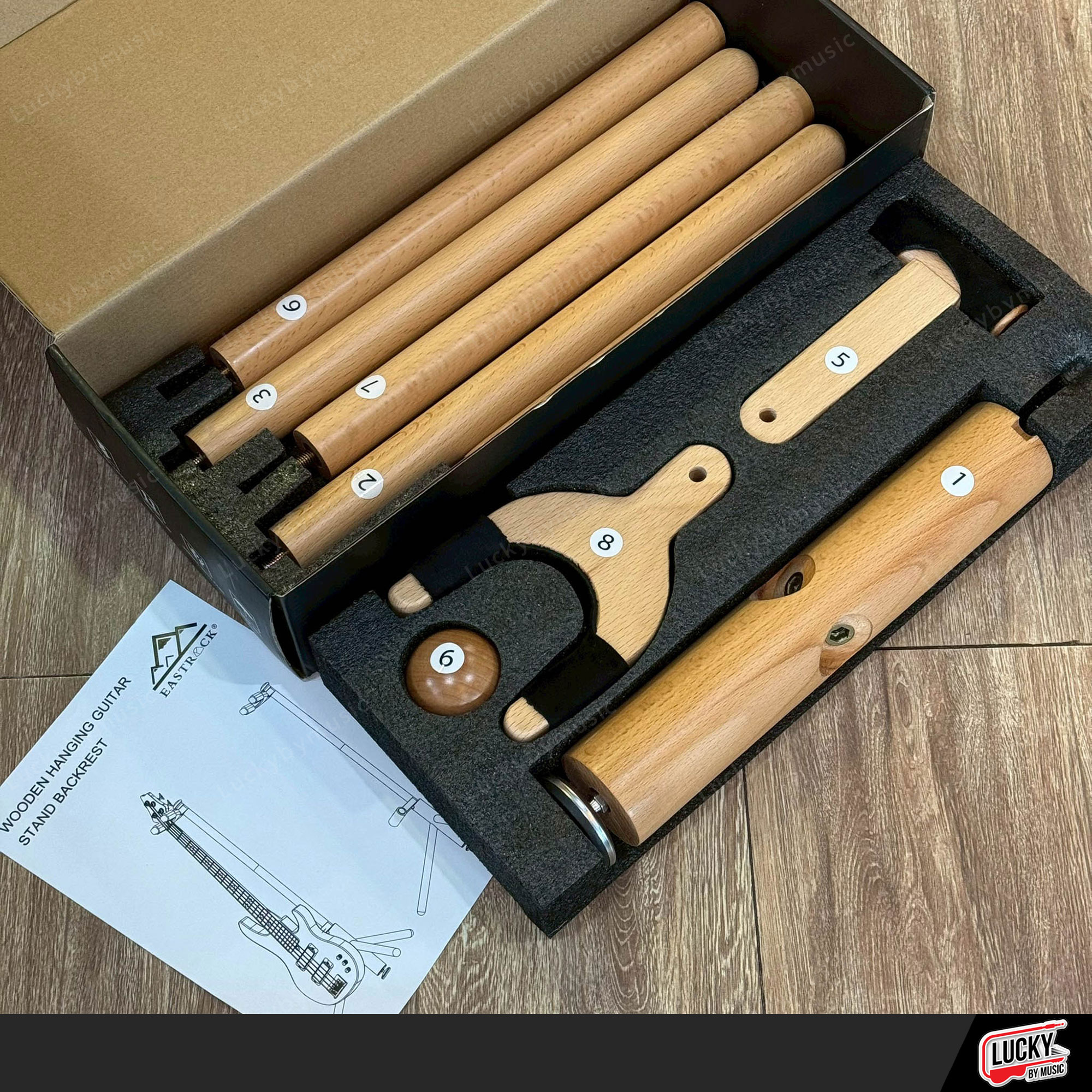 ขาตั้งกีตาร์ไม้ Eastrock ขาตั้งกีตาร์ ทำจากไม้ wooden hanging guitar stand สำหรับกีตาร์โปร่ง ไฟฟ้า เบส